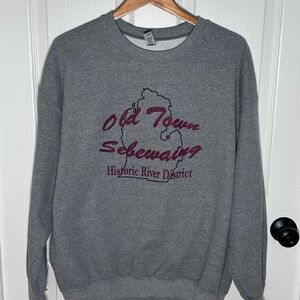Gildan Gray Crewneck with Maroon Print